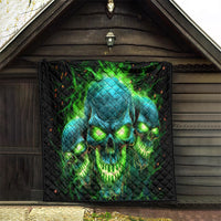 Flame Skull Quilt I'm Never Alone My Demons Are Wit Me 24/7 - Wonder Print Shop