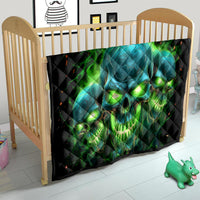 Flame Skull Quilt I'm Never Alone My Demons Are Wit Me 24/7 - Wonder Print Shop