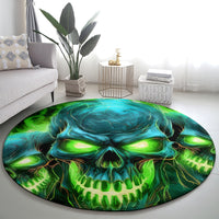 Flame Skull Round Carpet I'm Never Alone My Demons Are Wit Me 24/7