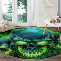 Flame Skull Round Carpet I'm Never Alone My Demons Are Wit Me 24/7