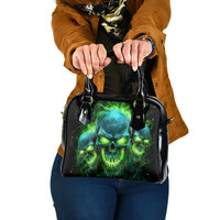 Flame Skull Shoulder Handbag I'm Never Alone My Demons Are Wit Me 24/7