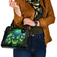 Flame Skull Shoulder Handbag I'm Never Alone My Demons Are Wit Me 24/7