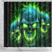 Flame Skull Shower Curtain I'm Never Alone My Demons Are Wit Me 24/7