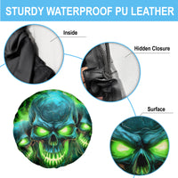 Flame Skull Spare Tire Cover I'm Never Alone My Demons Are Wit Me 24/7 - Wonder Print Shop