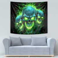 Flame Skull Tapestry I'm Never Alone My Demons Are Wit Me 24/7 - Wonder Print Shop