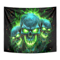 Flame Skull Tapestry I'm Never Alone My Demons Are Wit Me 24/7 - Wonder Print Shop