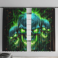 Flame Skull Window Curtain I'm Never Alone My Demons Are Wit Me 24/7 - Wonder Print Shop
