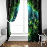 Flame Skull Window Curtain I'm Never Alone My Demons Are Wit Me 24/7 - Wonder Print Shop