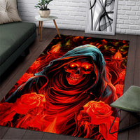 Rose Skull Area Rug Iam Sweet Girl But If You Piss Me Off - Wonder Print Shop