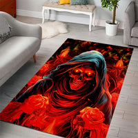 Rose Skull Area Rug Iam Sweet Girl But If You Piss Me Off - Wonder Print Shop