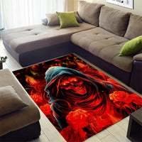 Rose Skull Area Rug Iam Sweet Girl But If You Piss Me Off - Wonder Print Shop