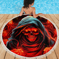 Rose Skull Beach Blanket Iam Sweet Girl But If You Piss Me Off - Wonder Print Shop