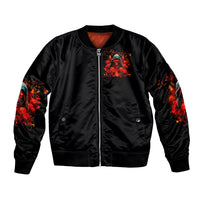 Rose Skull Bomber Jacket Iam Sweet Girl But If You Piss Me Off - Wonder Print Shop