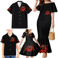 Rose Skull Family Matching Mermaid Dress and Hawaiian Shirt Iam Sweet Girl But If You Piss Me Off - Wonder Print Shop