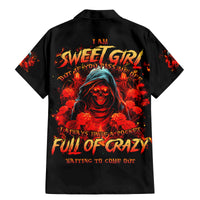 Rose Skull Family Matching Mermaid Dress and Hawaiian Shirt Iam Sweet Girl But If You Piss Me Off - Wonder Print Shop