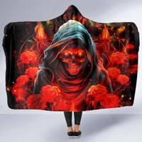 Rose Skull Hooded Blanket Iam Sweet Girl But If You Piss Me Off