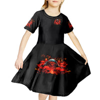 Rose Skull Kid Short Sleeve Dress Iam Sweet Girl But If You Piss Me Off - Wonder Print Shop