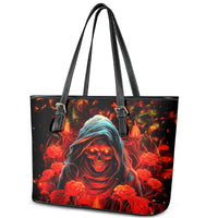 Rose Skull Leather Tote Bag Iam Sweet Girl But If You Piss Me Off - Wonder Print Shop