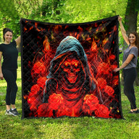 Rose Skull Quilt Iam Sweet Girl But If You Piss Me Off - Wonder Print Shop