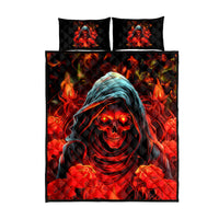 Rose Skull Quilt Bed Set Iam Sweet Girl But If You Piss Me Off - Wonder Print Shop