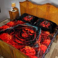 Rose Skull Quilt Bed Set Iam Sweet Girl But If You Piss Me Off - Wonder Print Shop