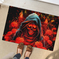 Rose Skull Rubber Doormat Iam Sweet Girl But If You Piss Me Off - Wonder Print Shop