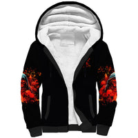Rose Skull Sherpa Hoodie Iam Sweet Girl But If You Piss Me Off - Wonder Print Shop