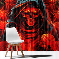 Rose Skull Window Curtain Iam Sweet Girl But If You Piss Me Off - Wonder Print Shop