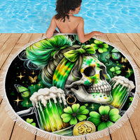 Irish Skull Beach Blanket Drink Up Bitches - Wonder Print Shop
