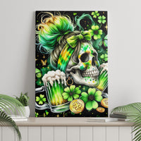 Irish Skull Canvas Wall Art Drink Up Bitches - Wonder Print Shop