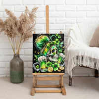Irish Skull Canvas Wall Art Drink Up Bitches - Wonder Print Shop