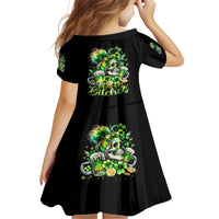 Irish Skull Family Matching Off Shoulder Long Sleeve Dress and Hawaiian Shirt Drink Up Bitches - Wonder Print Shop