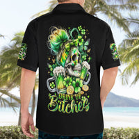 Irish Skull Hawaiian Shirt Drink Up Bitches - Wonder Print Shop
