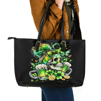 Irish Skull Leather Tote Bag Drink Up Bitches - Wonder Print Shop