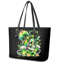 Irish Skull Leather Tote Bag Drink Up Bitches - Wonder Print Shop