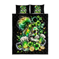 Irish Skull Quilt Bed Set Drink Up Bitches - Wonder Print Shop