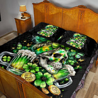 Irish Skull Quilt Bed Set Drink Up Bitches - Wonder Print Shop