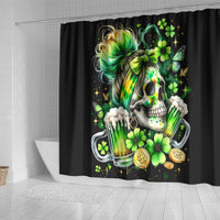 Irish Skull Shower Curtain Drink Up Bitches