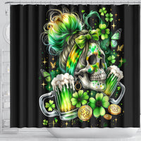 Irish Skull Shower Curtain Drink Up Bitches