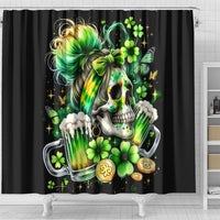 Irish Skull Shower Curtain Drink Up Bitches