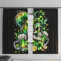 Irish Skull Window Curtain Drink Up Bitches - Wonder Print Shop