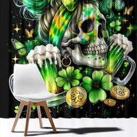 Irish Skull Window Curtain Drink Up Bitches - Wonder Print Shop