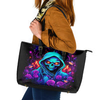 Rose Skull Leather Tote Bag Just So We Are Clear I'm Not Afraid Of You - Wonder Print Shop