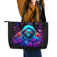 Rose Skull Leather Tote Bag Just So We Are Clear I'm Not Afraid Of You - Wonder Print Shop