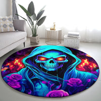 Rose Skull Round Carpet Just So We Are Clear I'm Not Afraid Of You