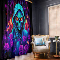 Rose Skull Window Curtain Just So We Are Clear I'm Not Afraid Of You - Wonder Print Shop