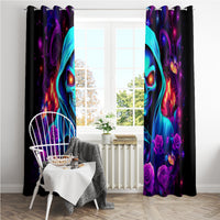 Rose Skull Window Curtain Just So We Are Clear I'm Not Afraid Of You - Wonder Print Shop