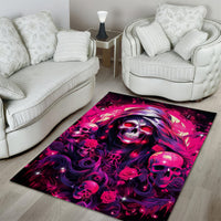 Rose Skull Area Rug Stuck Between IDK IDC And IDGAF - Wonder Print Shop