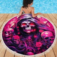 Rose Skull Beach Blanket Stuck Between IDK IDC And IDGAF - Wonder Print Shop