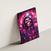 Rose Skull Canvas Wall Art Stuck Between IDK IDC And IDGAF - Wonder Print Shop